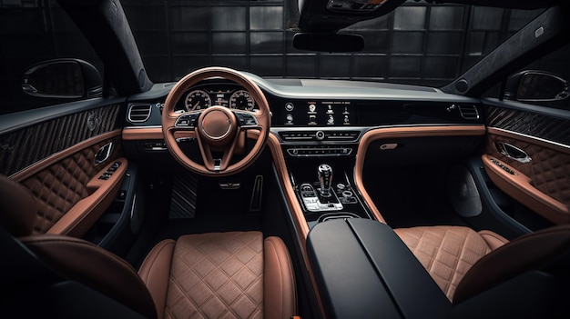 The interior of a bentley car