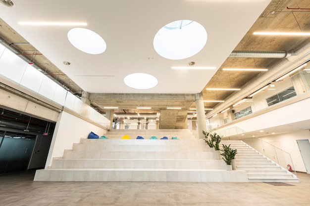 Interior of big office space hallway