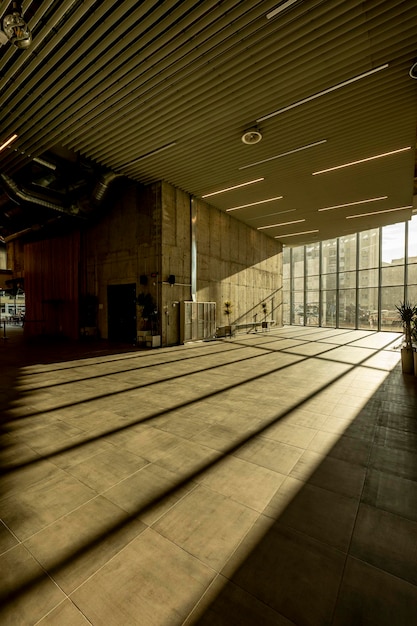 Interior of big office space hallway