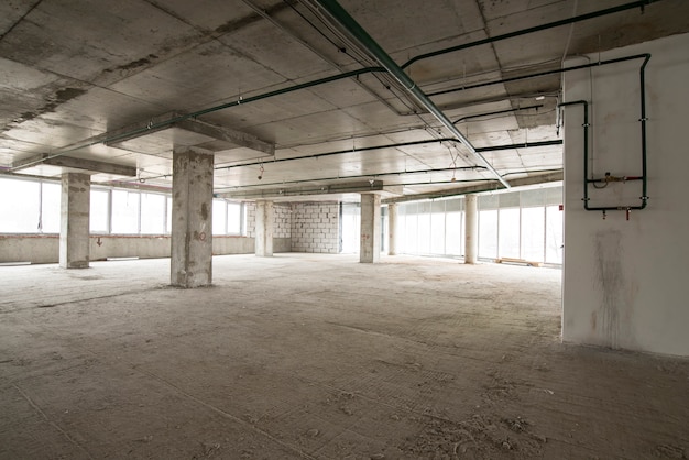 Interior of business center under construction