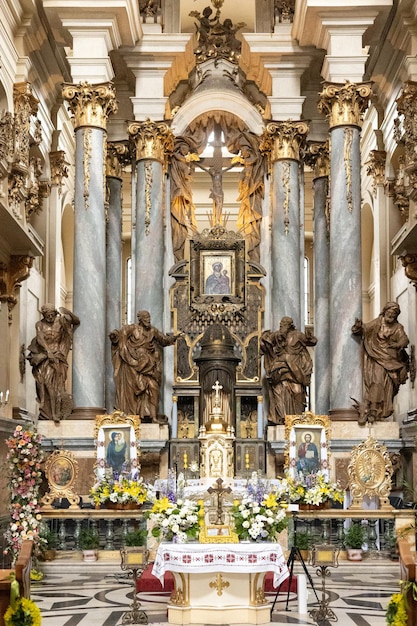 The interior of the Catholic church