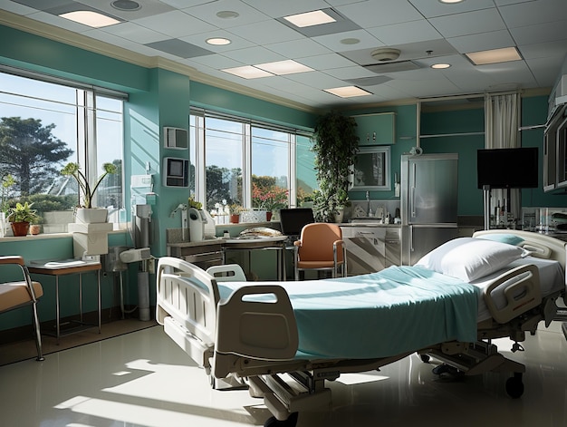 interior of the chambers of a modern hospital Generative AI