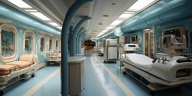 interior of the chambers of a modern hospital Generative AI