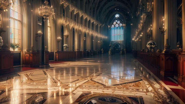 The interior of the church of the holy cross