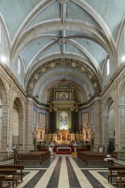 Interior of the church main nave Castellon Spain