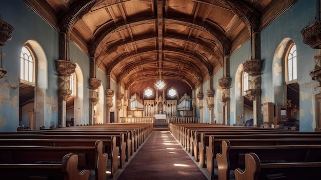 The interior of a church