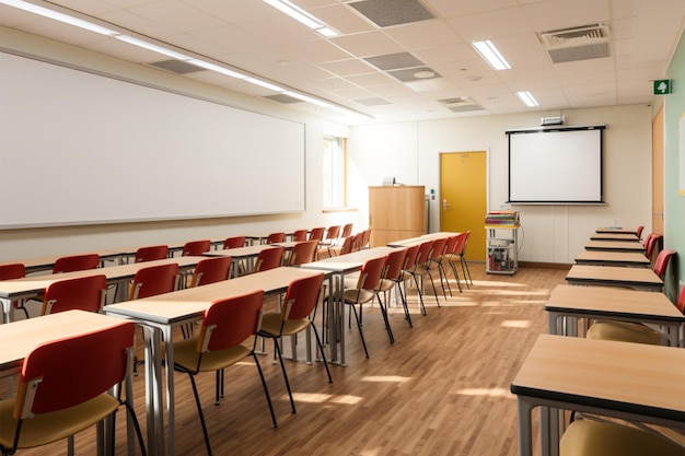 Foto l'interno dell'aula vuota concetto di istruzione