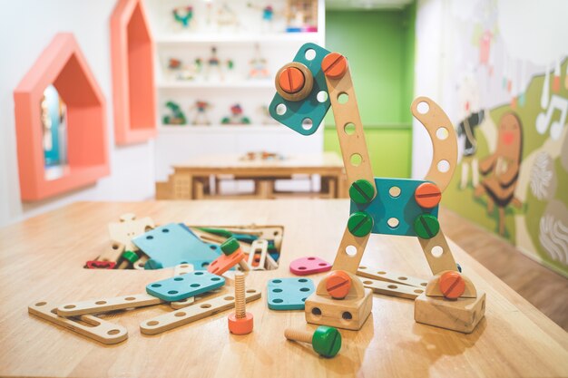 Interior of colorful playing room for kids