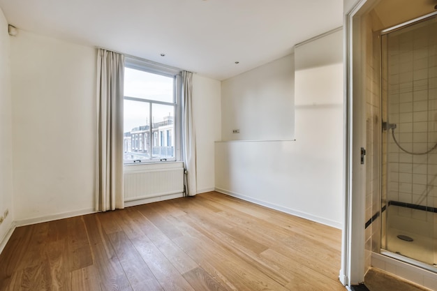 The interior of a comfortable room in a house with a window