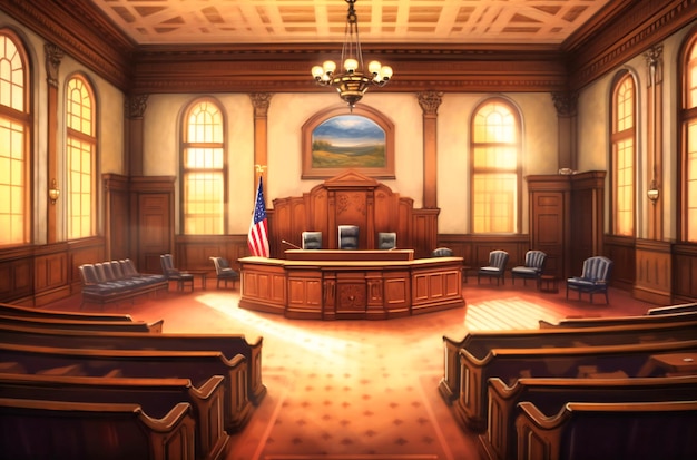 Photo the interior of a courtroom