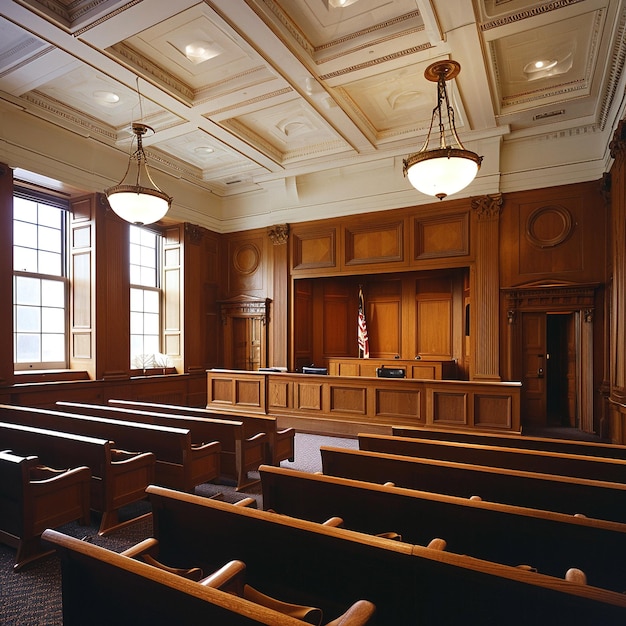 Photo interior of a courtroom