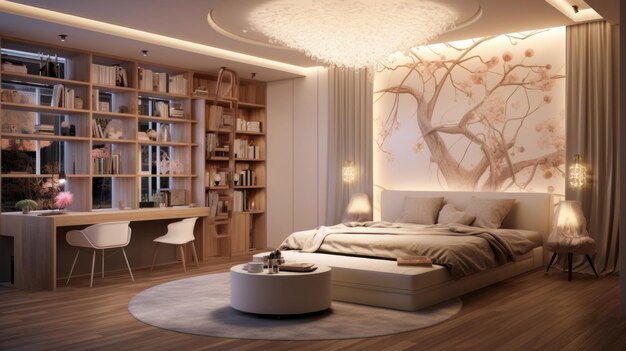 Interior of a cozy room in a modern style