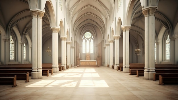 The interior decoration of the church is a classic interior Created using Generative AI technology