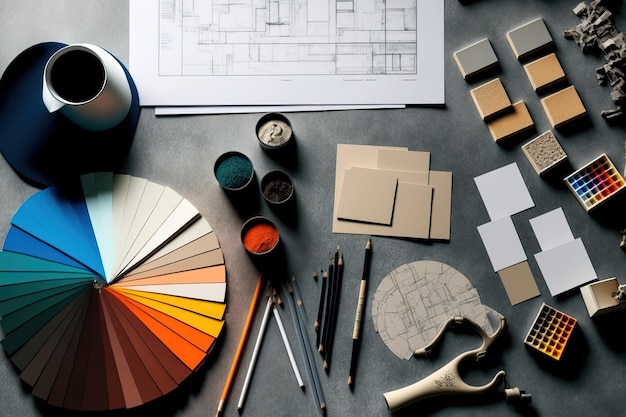 Interior decoration Materials for construction measurement devices and drawings