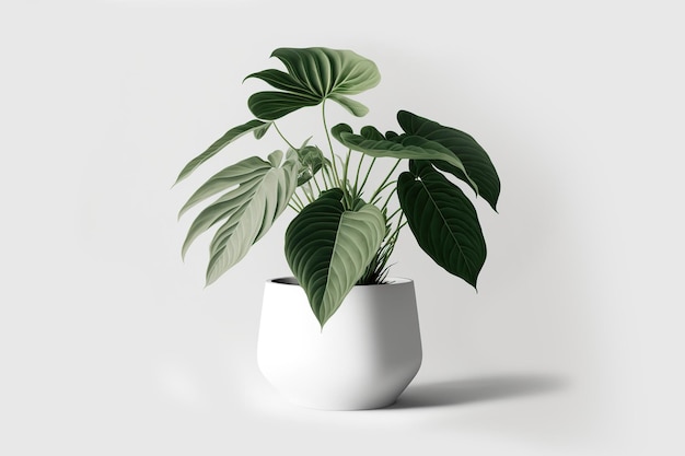 Interior decorative plant isolated on white background Generative AI illustration