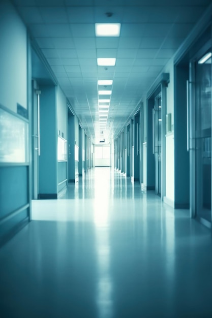 Interior of a defocused corridor of a Hospital