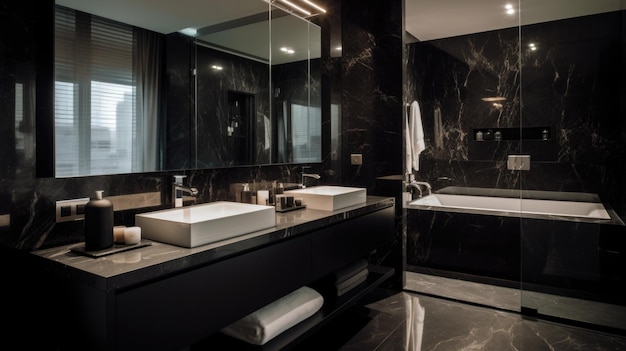 Interior deisgn of Bathroom in Modern style with Vanity