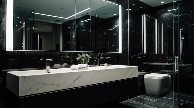 Interior deisgn of Bathroom in Modern style with Vanity