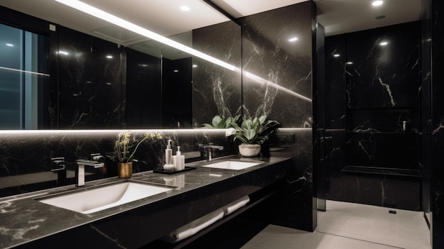 Interior deisgn of Bathroom in Modern style with Vanity