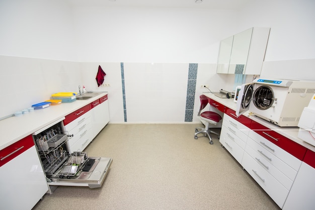 Interior of dental laboratory in dental clinic