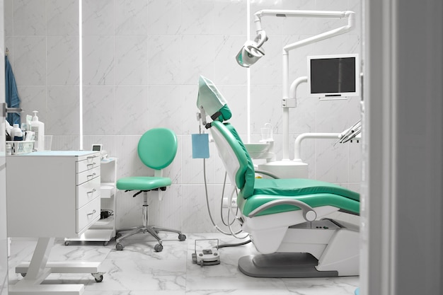 Interior of a dentist's office and special equipment