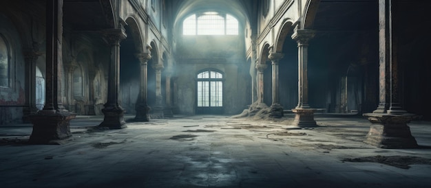Interior of a deserted historical building