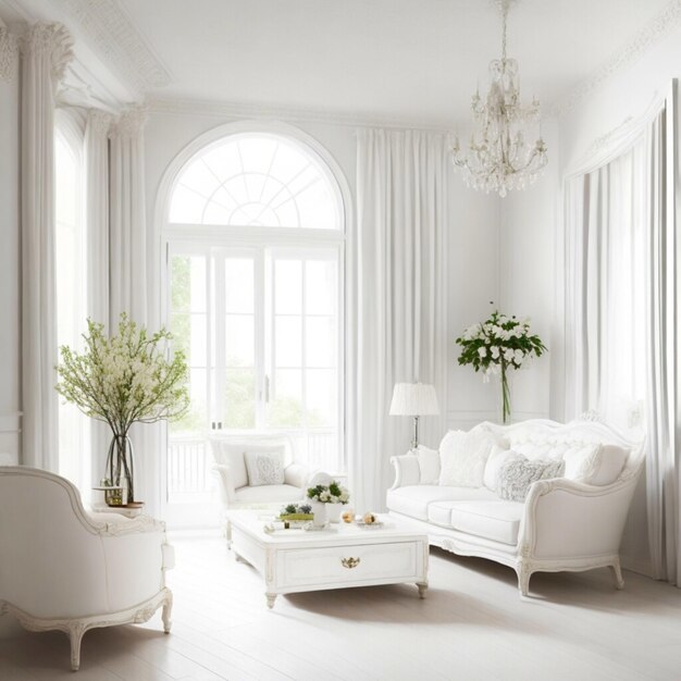 Interior design classic white