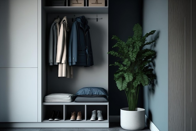 Interior design for a contemporary wardrobe