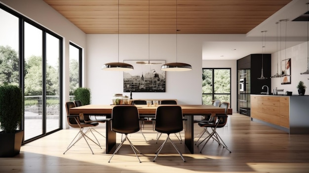 Interior design inspiration of MidCentury Modern Minimalist style dining room loveliness