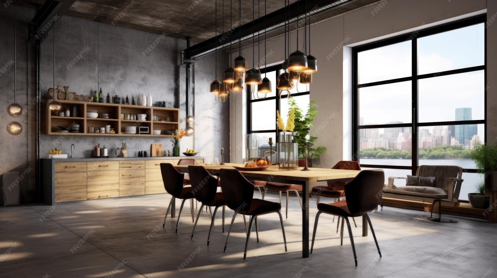 Premium Photo | Interior design inspiration of modern industrial style