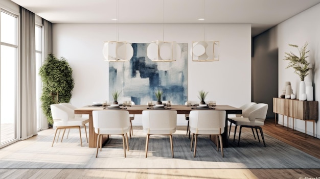 Interior design inspiration of Modern Minimal style dining room loveliness