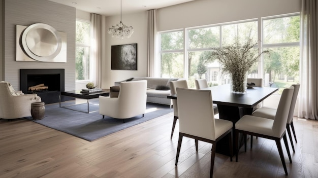 Photo interior design inspiration of transitional contemporary style dining room loveliness