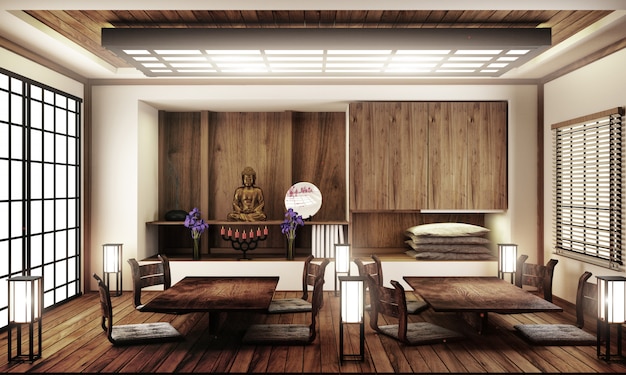 Interior design,Japanese living room family very luxury