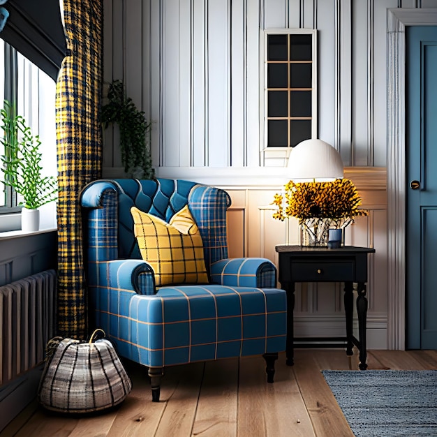 Yellow Plaid Rattan Furniture