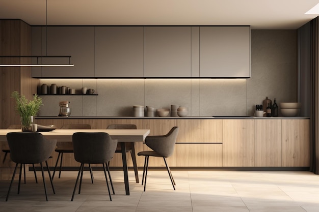 Photo interior design of a minimalist kitchen