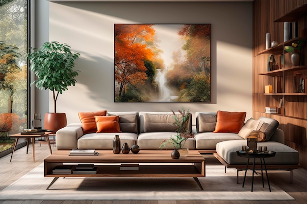 Interior design modern living room Generative AI