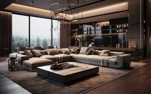 Interior Design of Modern Luxury Apartment Generative AI