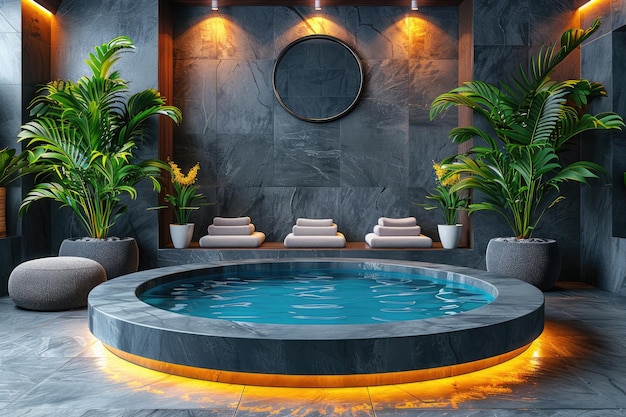 interior design of a modern semi indoor pool inspiration ideas professional photography