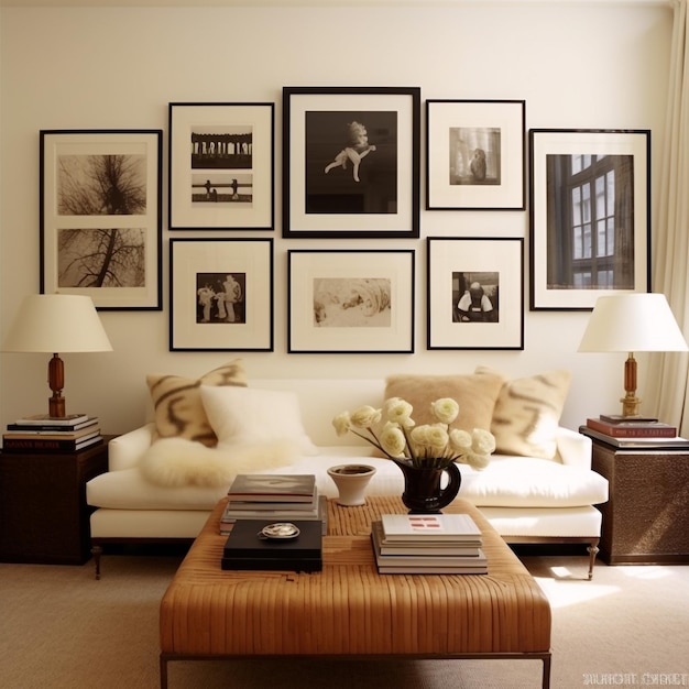 Premium AI Image | interior design photo living room with picture frame ...