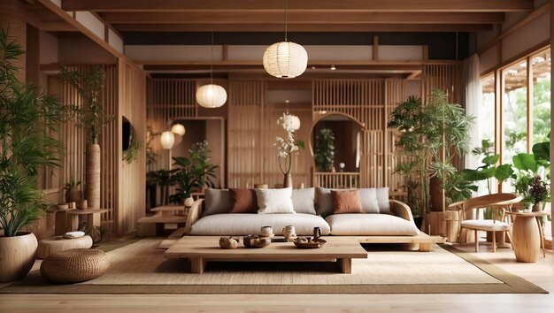 An interior design salon Japanese style with lots of wood There will be a sense of calm when you