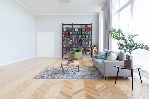 Photo the interior design of the studio apartment in scandinavian style