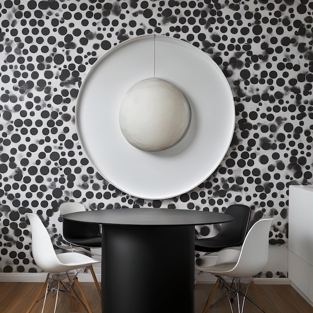 interior design with modern black wall and chairsmodern interior with a black table and a chair