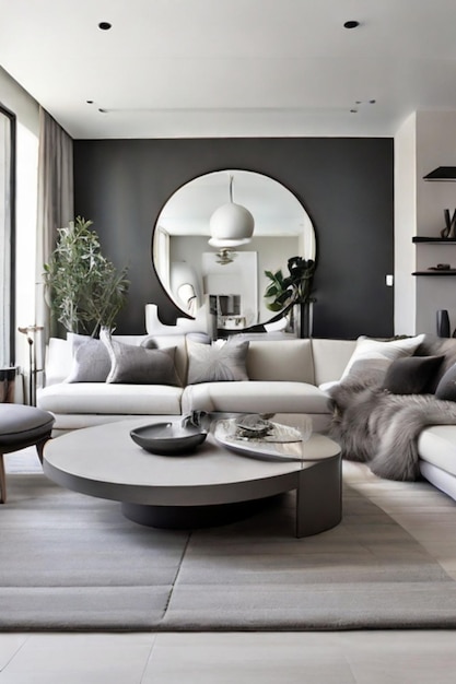 interior designliving rommodern stylegray and white tones