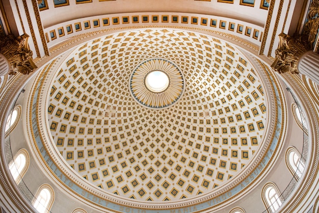 Interior of the dome of the Mosta rotunda Malta