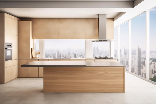 Interior domestic design light hardwood home furniture residential bright indoor house beige Generative AI
