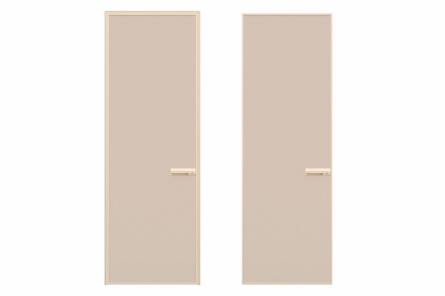 白い背景のインテリア家具の 3 D イラスト cg のレンダリングに分離された室内ドア