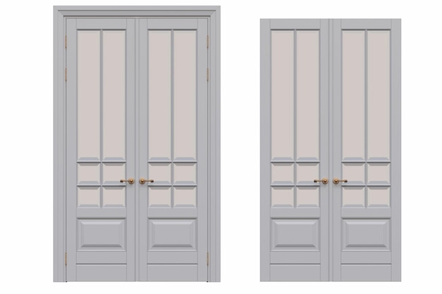 interior doors isolated on white background interior furniture 3D illustration cg render