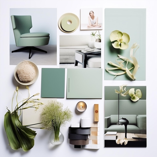 Foto moodboard di interior design per l'eleganza degli interni