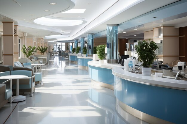 Interior elements of hospital reception ar c v