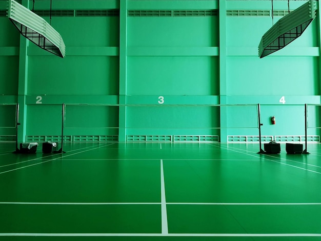 Photo interior of empty badminton court